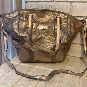 Authentic Coach Champagne Leather Shoulder Bag